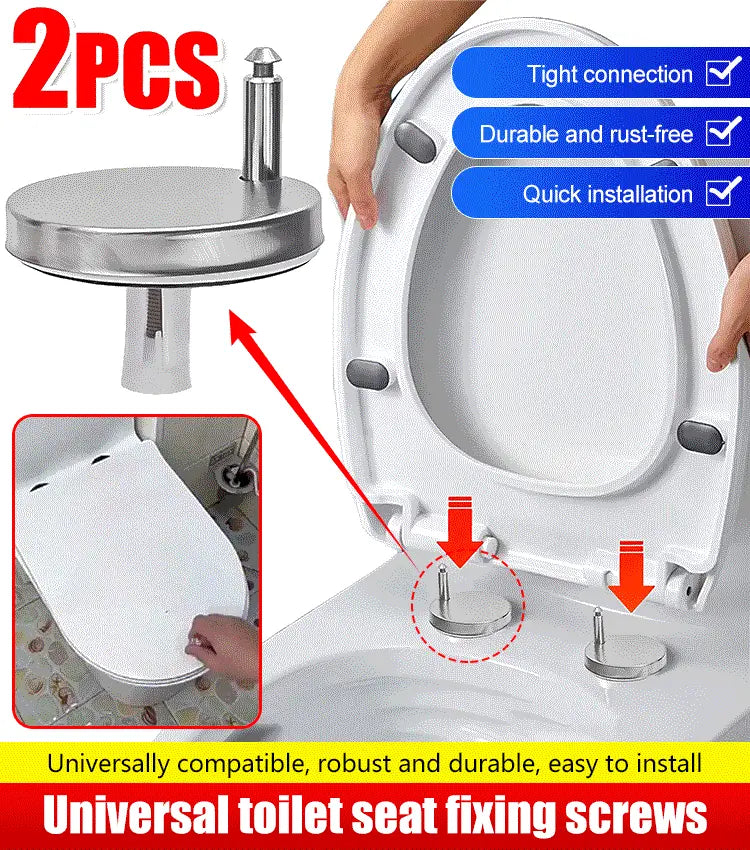 🚽【2 pares, 4 piezas en total】Accesorios universales para baño ----💦✨Abrazaderas de tornillo para fijar el asiento del inodoro.
