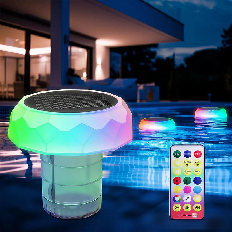 🔥Luz flotante RGB para piscina con control remoto💡