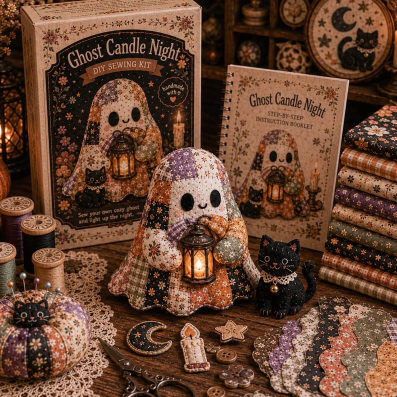 🔥Último día con 50% de descuento - 👻Set de patchwork DIY Little Ghost