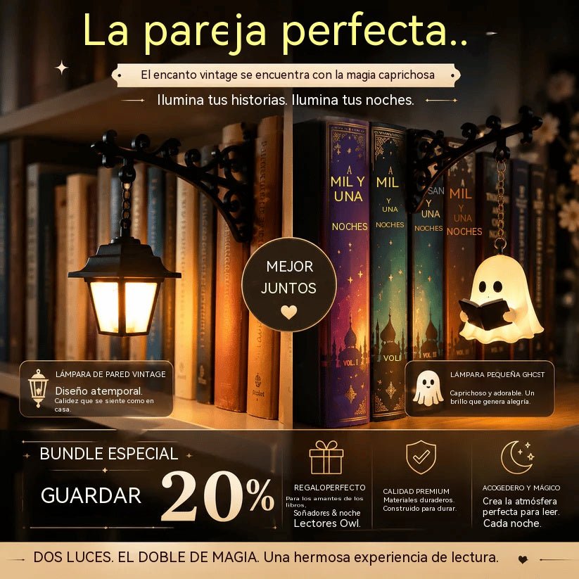 🔥 Oferta imperdible 2026 | Linterna de estantería fantasma para rincones de lectura acogedores 👻📚