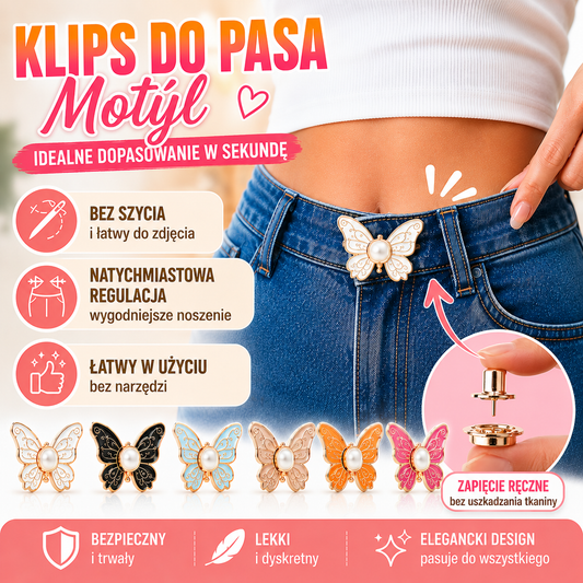 🌸🦋 Kup 5, a 5 dostaniesz gratis 🎁💜 Odpinana, regulowana klamra paska w kształcie motyla: Nie wymaga narzędzi, idealnie pasuje do jeansów, spódnic i sukienek ✨👗💃