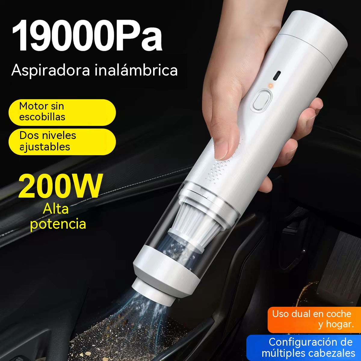 🔥【Set de 7 piezas】👍Aspiradora de mano superpotente, soplador de polvo portátil✅