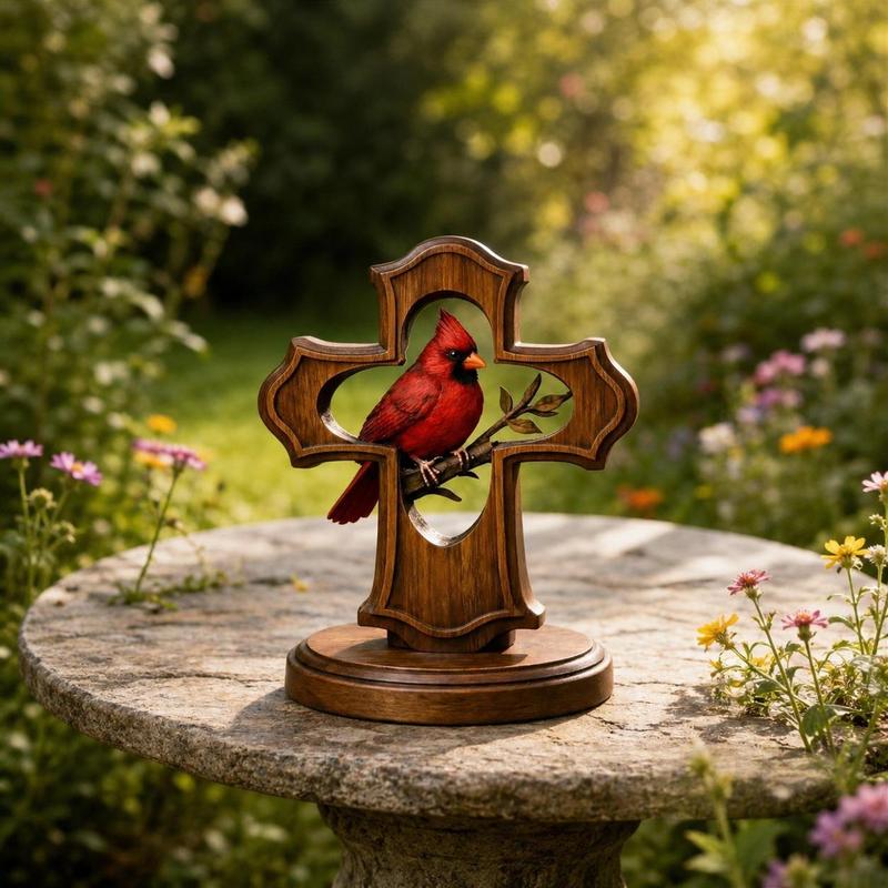 ❤️✝️Joyas hechas a mano con cruz de gorrión rojo