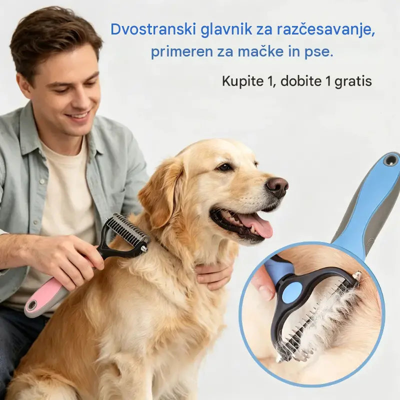 【Kupite 1, dobite 1 gratis, 2 kosa】Dvostranska krtača za nego in odstranjevanje dlak hišnih ljubljenčkov