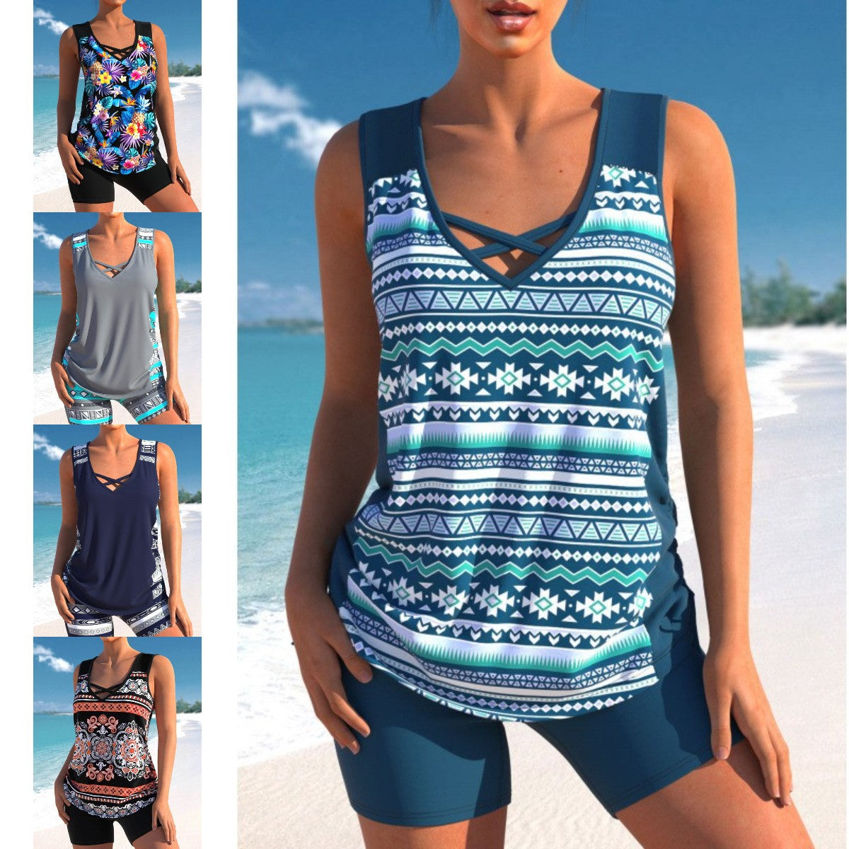 👙【S-5XL】Traje de baño deportivo de dos piezas para mujer