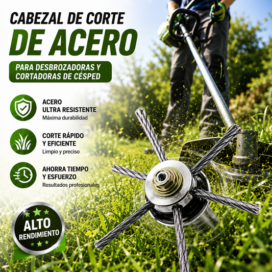 ⏰Compra 1 y llévate 1 gratis🔥 Cabezal de corte reemplazable para cortacésped/desbrozadora - cabezal de corte de acero para cortar césped 🌿✂️⚙️