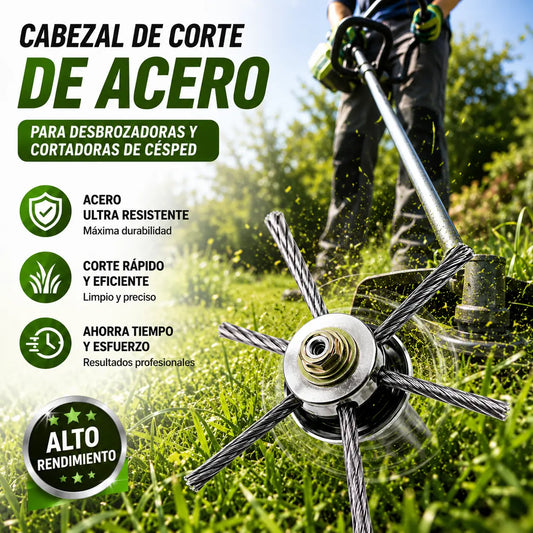 ⏰Compra 1 y llévate 1 gratis🔥 Cabezal de corte reemplazable para cortacésped/desbrozadora - cabezal de corte de acero para cortar césped 🌿✂️⚙️