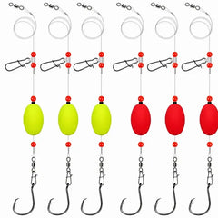 📢📢1 juego 28 euro⏰ Aparejos preanudados para pesca de surfcasting: flotadores de alta flotabilidad, anzuelos circulares forjados, líder de 90 libras, listos para usar.