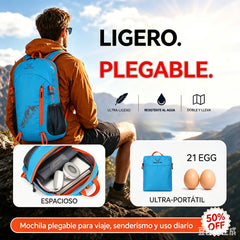 🌧️⛺Mochila de senderismo plegable e impermeable: ligera y fácil de guardar para uso diario.