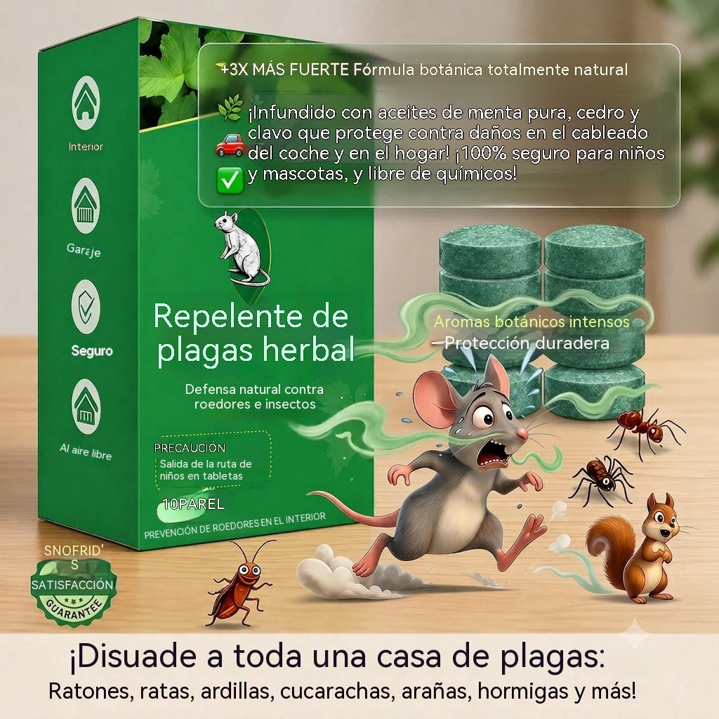 🐀 ¡50% DE DESCUENTO AHORA! ⚡ 🟢 Tabletas repelentes de roedores e insectos - Paquete de 12