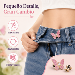 🌸🦋 Hebilla de cinturón ajustable desmontable con forma de mariposa, perfecta para combinar con jeans, faldas y vestidos ✨👗💃
