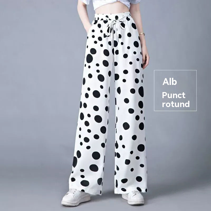 🔥【40-105KG】👖Pantalones casuales de mujer confeccionados en seda glacial, talla grande, corte ajustado, agradables para la piel y transpirables