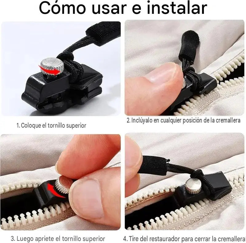 🔥（40 piezas）🎁Reparador de cremalleras universal: cabezal extraíble para una reparación rápida y sencilla de la cremallera.