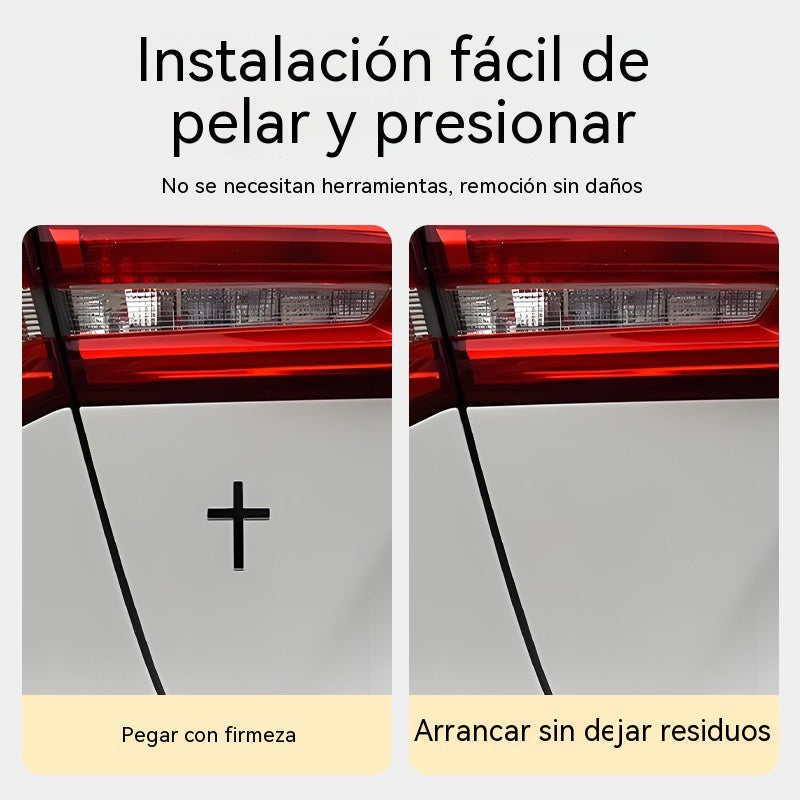 🔥【Juego de 4 piezas】✝️Emblema, insignia o adhesivo de metal con forma de cruz para coche o motocicleta