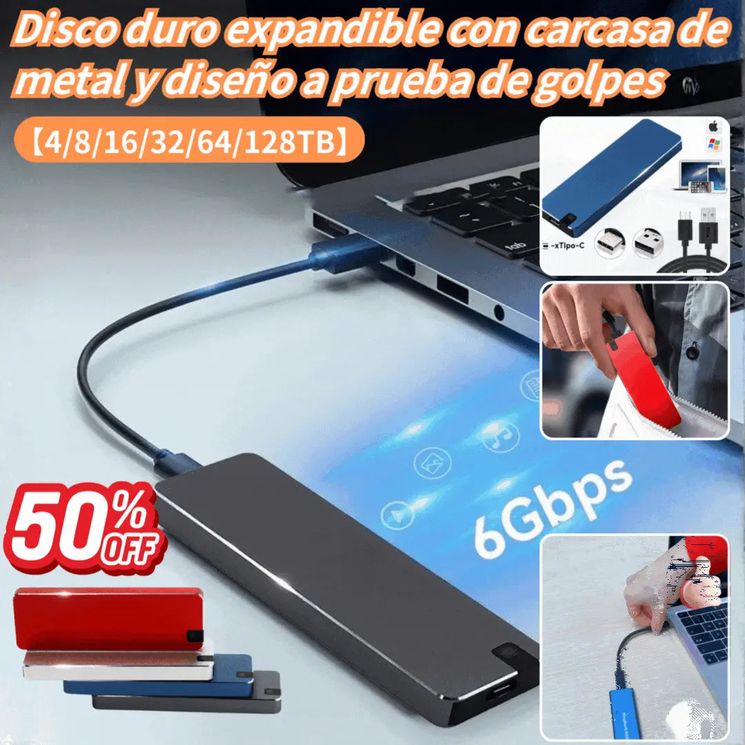 ⚡【8TB】 Disco Duro USB 3.0 Multifuncional de Alta Velocidad | Transferencia Rápida, Gran Compatibilidad, Almacenamiento Sin Preocupaciones 💻📦