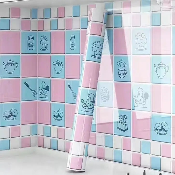 Olajálló matricák konyhába, vízálló öntapadós tapéta, konyhapultvédő.