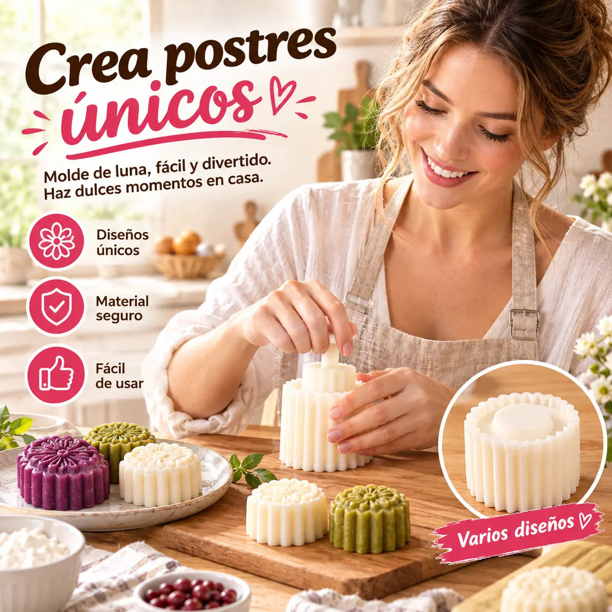 💥¡Compra 2 y llévate 2 gratis, juego de 4 piezas! ✨😍Molde de repostería creativo de doble cabezal, desmontable