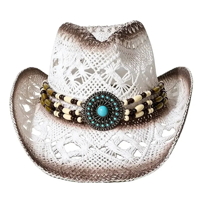 🤠 Sombrero Vaquero de Paja con Diseño Hueco – Estilo Western Clásico, Tejido en Papel, Unisex y Moderno 🌵✨