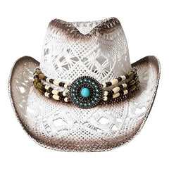 🤠 Sombrero Vaquero de Paja con Diseño Hueco – Estilo Western Clásico, Tejido en Papel, Unisex y Moderno 🌵✨