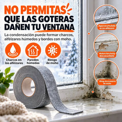 💧【¡Compra uno, consigue uno gratis!】❄️ Cinta Absorbente de Condensación para Ventanas | Fieltro Autoadhesivo Antihumedad y Antigoteo | Tira para Alféizar y Marco 🌬️
