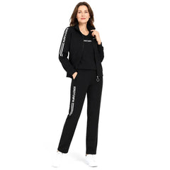 ✨【Veličine: M-6XL】🌸Ženski elegantni sportski set od tri dijela (jakna s patentnim zatvaračem + majica kratkih rukava + trenirka) Elegancija i vrhunska udobnost!