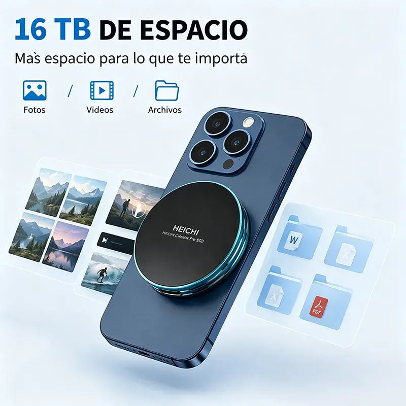 💾⚡【16TB】Disco Duro SSD Portátil Magnético – Alta Velocidad, Compatible con USB-C para Móvil y PC 🧲