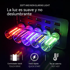 🌈Compra 1 y recibe 1 gratis✨ Mini Luz Nocturna USB LED de 7 Colores – ¡Ambiente Cool para Coche, Camping y Gaming!