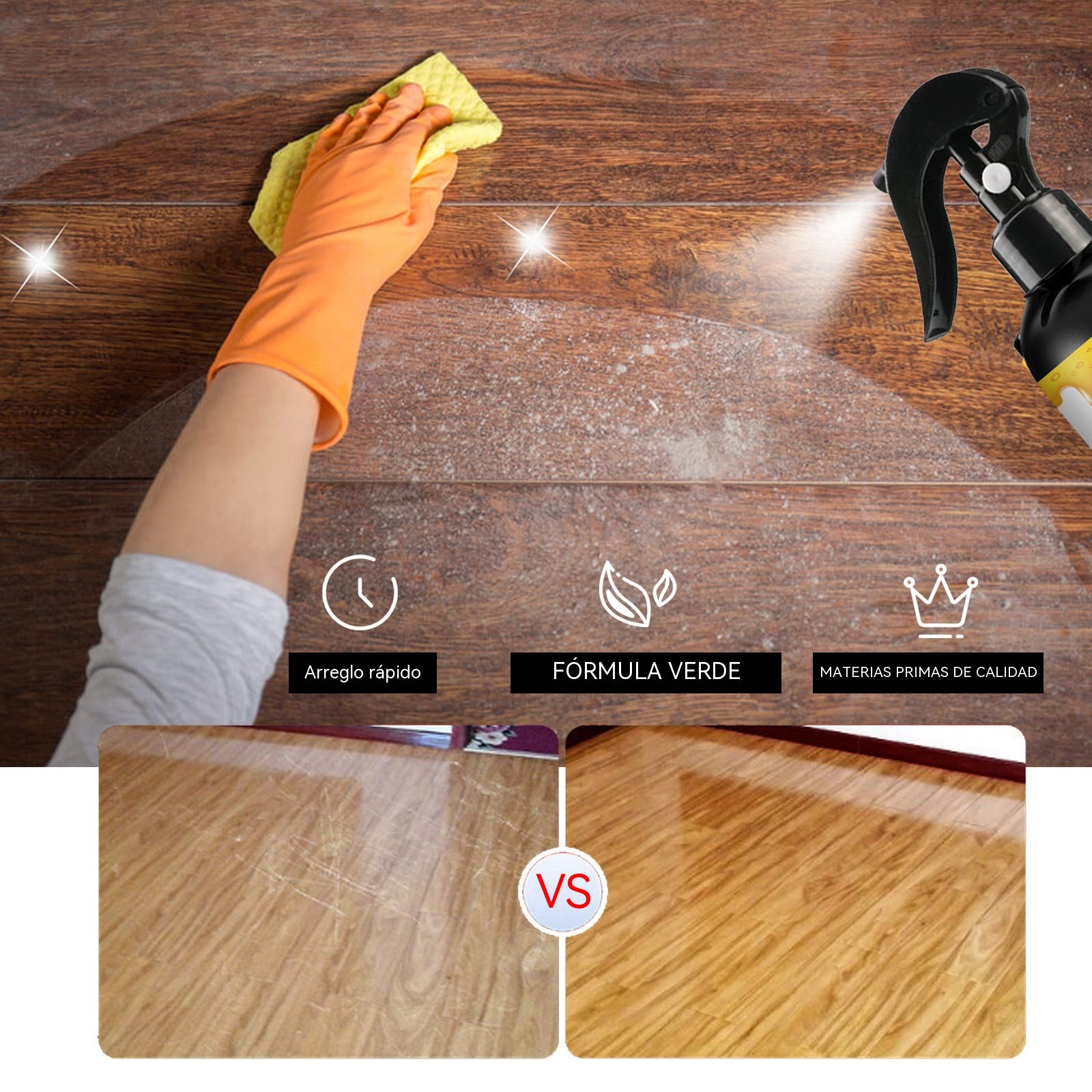 【30%OFF】 Spray pulidor de madera con infusión de cera de abeja para el mantenimiento de muebles y la prevención de grietas.