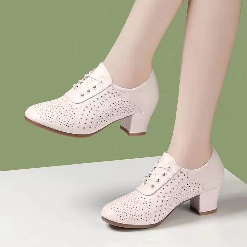 👟【34-41】2025 otoño nuevos zapatos de cuero para mujer zapatos de baile