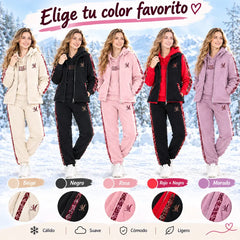 🔥【pantalón + suéter + chaqueta】Nuevo conjunto deportivo y casual de otoño/invierno 2026, acolchado y grueso.