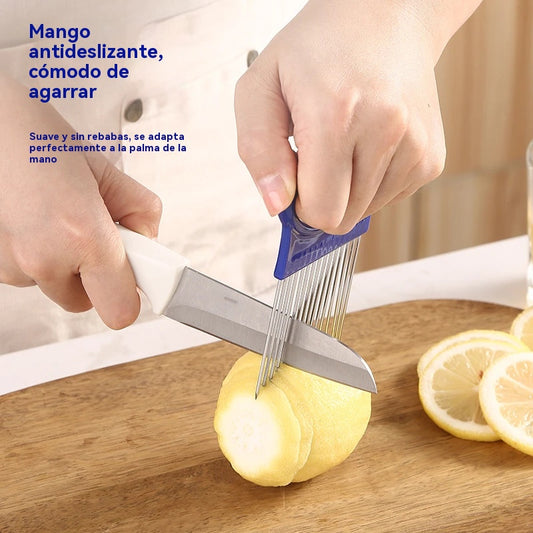 🧅【Compre 1 y obtenga 1 gratis】🍴 Tenedor Cortador Antideslizante de Acero Inoxidable – ¡Corta Fácil, Rápido y Sin Lágrimas!