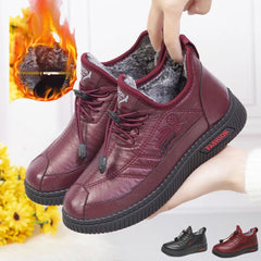 🔥【35-41】2025 Otoño e Invierno nuevas botas de cuero suave antideslizantes cálidas de cuero suave y terciopelo para mujer