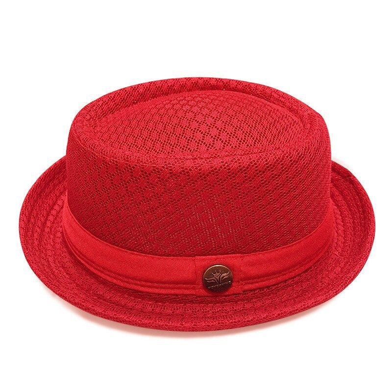 🤠🎩Sombrero de sol de malla transpirable para exteriores, estilo británico, estilo jazz.