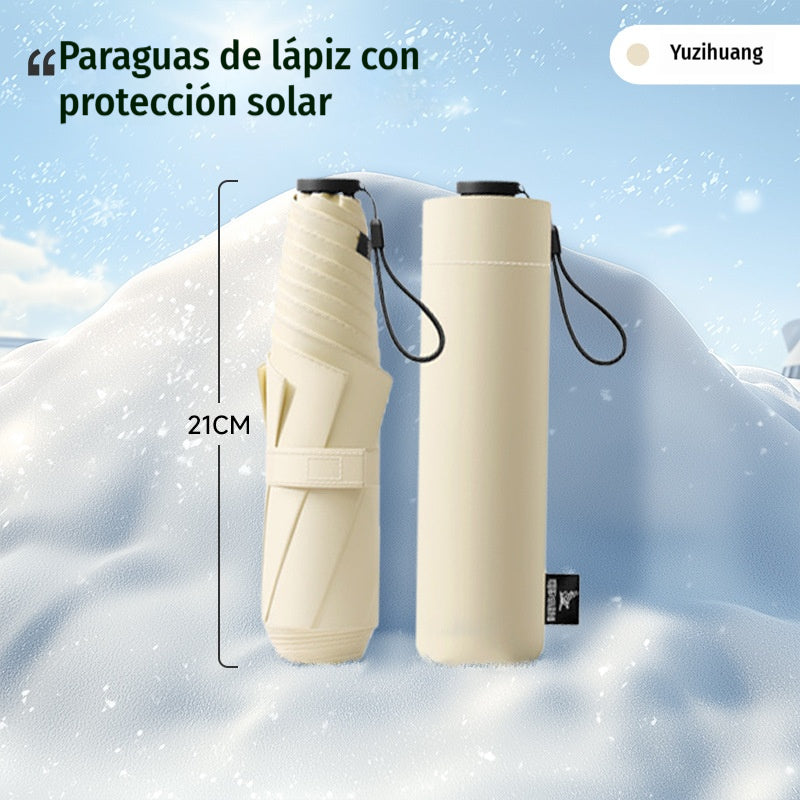 ☂️🌞 Paraguas ultraligero para todo clima – Revestimiento nano negro UPF50+ (protección UV) y alta resistencia al viento