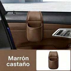 【2 unidades a 25 euros】🚗 Organizador de puerta para coche – Bolsillo de almacenamiento con soporte para vasos, colgante en la ranura de la ventanilla 🧺💧