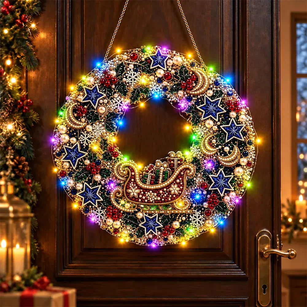 🎄✨ Kit DIY de Atrapaluz Navideño con Perlas y Diamantes | Adorno Colgante con Luces LED | Manualidades Creativas para Navidad 💎