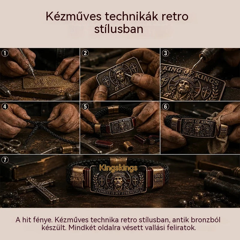 ✨Állítható keresztény karkötő, állandó emlékeztető a hit és a remény megőrzésére.