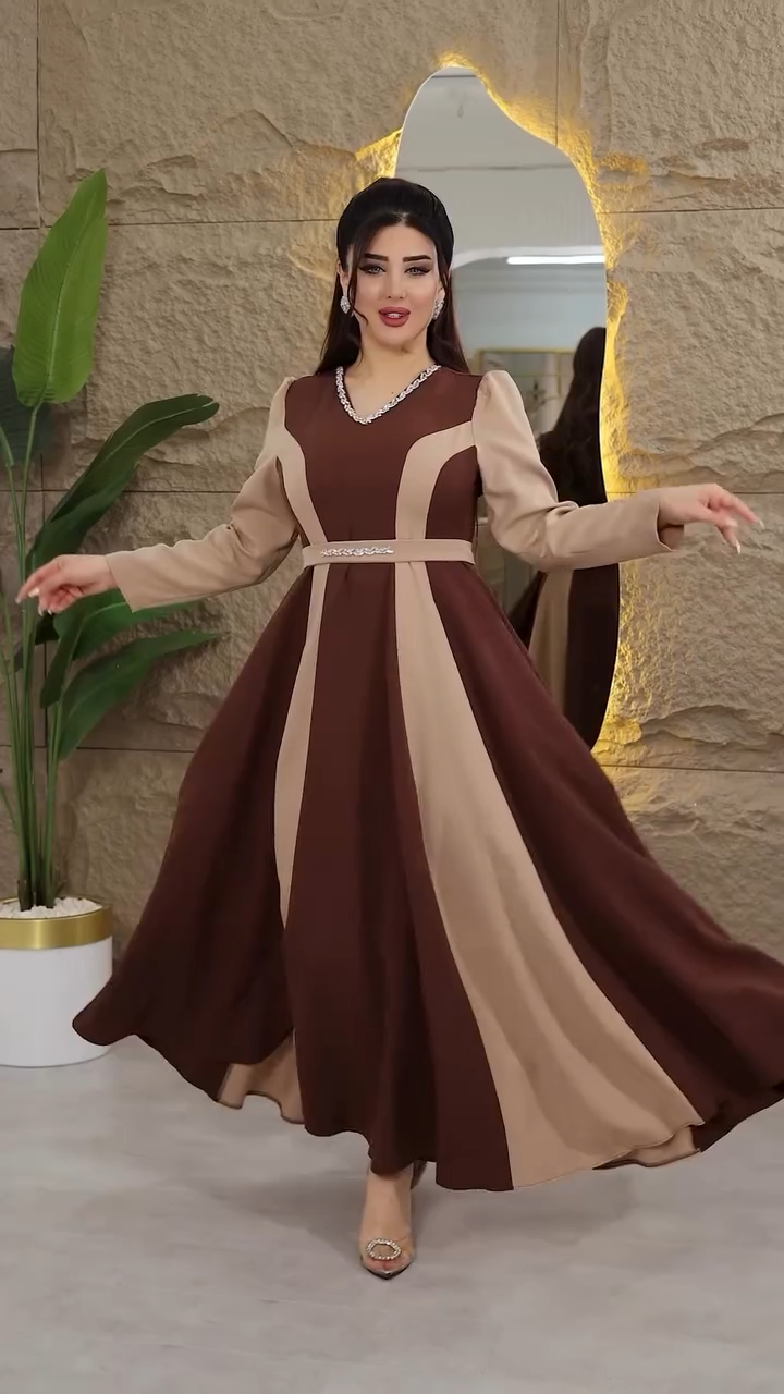 🔥🔥【S-5XL】【40-120kg】🥰 👗Nuevo vestido de moda otoño e invierno 2025 con estampado grande