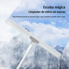 🧹 Squeegee de silicona 3 en 1 – fácil de limpiar, no retiene pelo, mango telescópico de acero inoxidable ✨