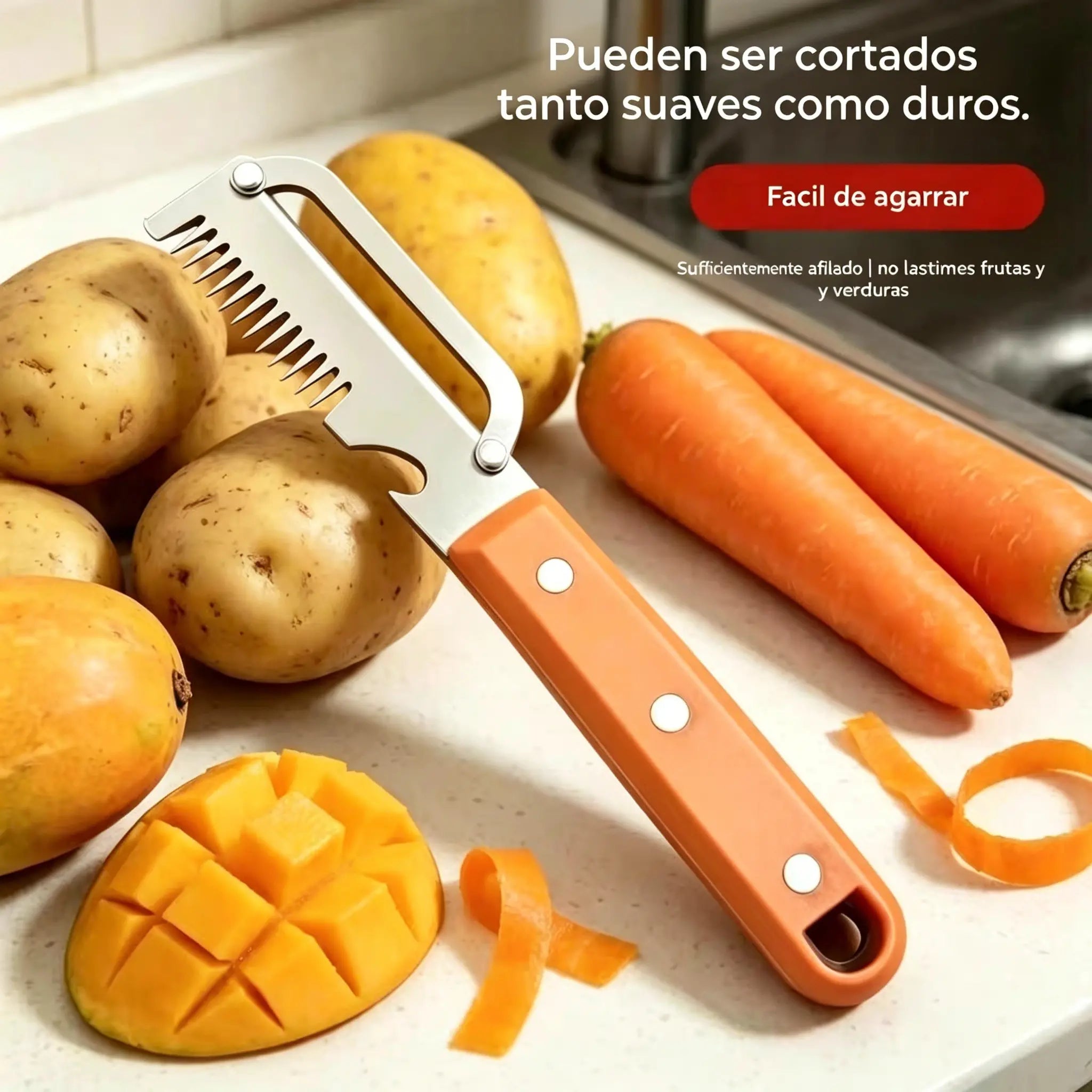 🔥Compre 1 y obtenga 1 gratis（2 piezas）💥🔪Cortador y pelador multifuncional de acero inoxidable🧅