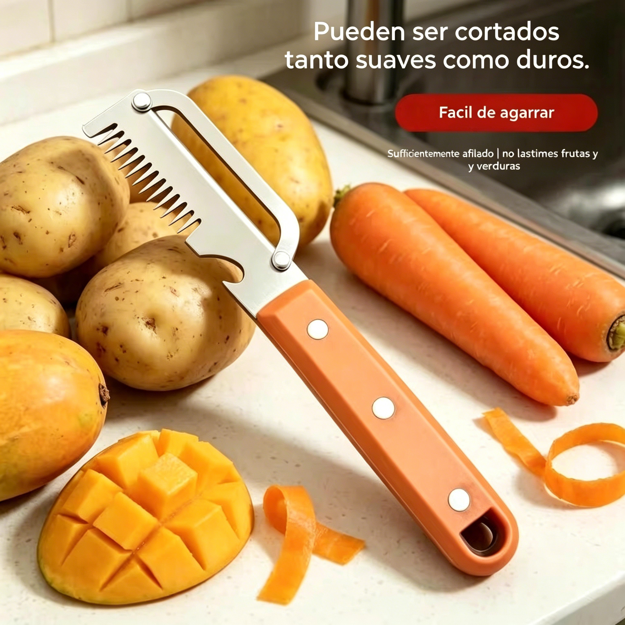 🔥Compre 1 y obtenga 1 gratis（2 piezas）💥🔪Cortador y pelador multifuncional de acero inoxidable🧅