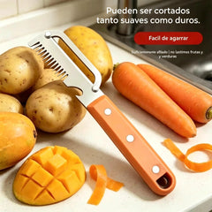 🔥Compre 1 y obtenga 1 gratis（2 piezas）💥🔪Cortador y pelador multifuncional de acero inoxidable🧅