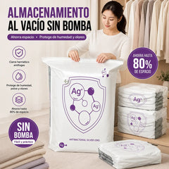 ✨（5 piezas）💨 Bolsa de almacenamiento al vacío grande y compresible: no requiere bomba, es a prueba de fugas e ideal para ahorrar espacio en maletas y en casa ✈️