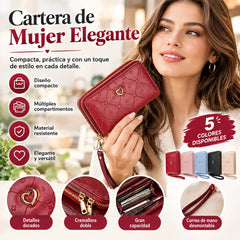 👛 Nueva billetera de gran capacidad con doble cremallera y diseño patchwork 2026