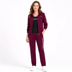 ✨【Veličine: M-6XL】🌸Ženski elegantni sportski set od tri dijela (jakna s patentnim zatvaračem + majica kratkih rukava + trenirka) Elegancija i vrhunska udobnost!