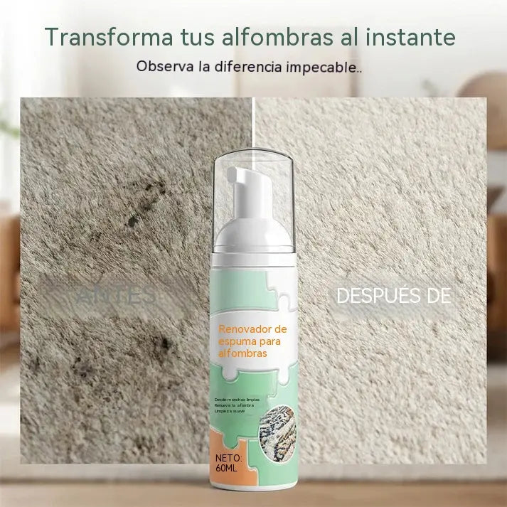 Quitamanchas de espuma para alfombras sin agua con toalla