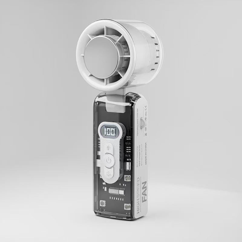 ❄️🌀 Ventilador de mano plegable 3 en 1 – control de velocidad de 100 niveles y refrigeración turbo de 13.000 RPM 🔋 Batería de 1800 mAh, linterna LED + SOS para viajes y camping 🌲🏕️