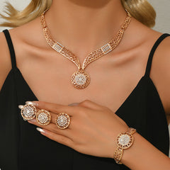 💖🔥【Anillo + Pulsera + Pendientes + Collar】✨Conjunto de joyas de estilo bohemio, creativo y único, de estilo minimalista.