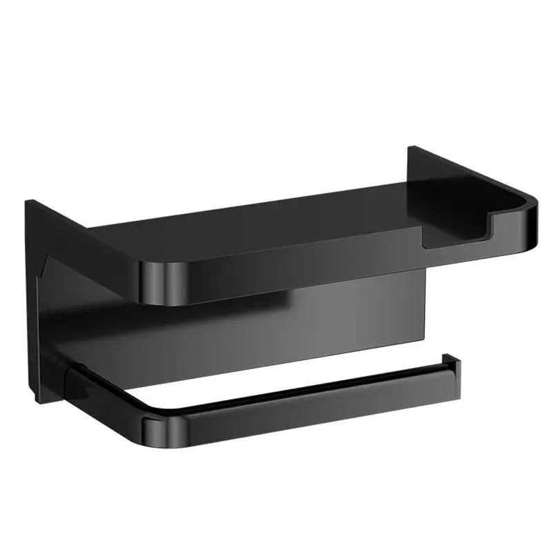 Falra szerelhető WC-papírtartó kiegészítőkkel, masszív talppal, modern fürdőszobai polccal, könnyen felszerelhető, mobiltelefonok és egyéb tárgyak tárolására alkalmas.