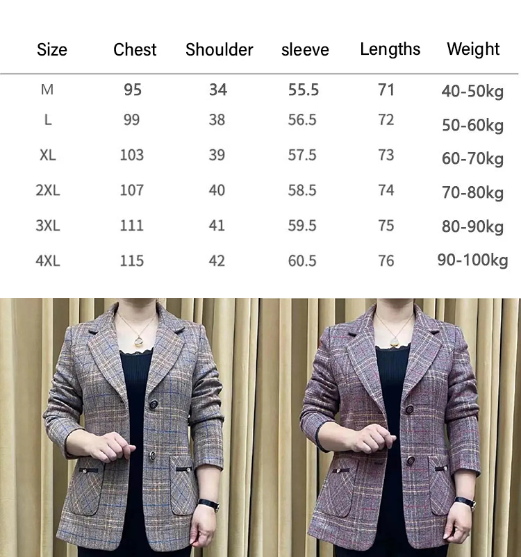 ✨🧥【M-4XL】Nueva chaqueta de traje con solapa de muesca para mujer de otoño e invierno
